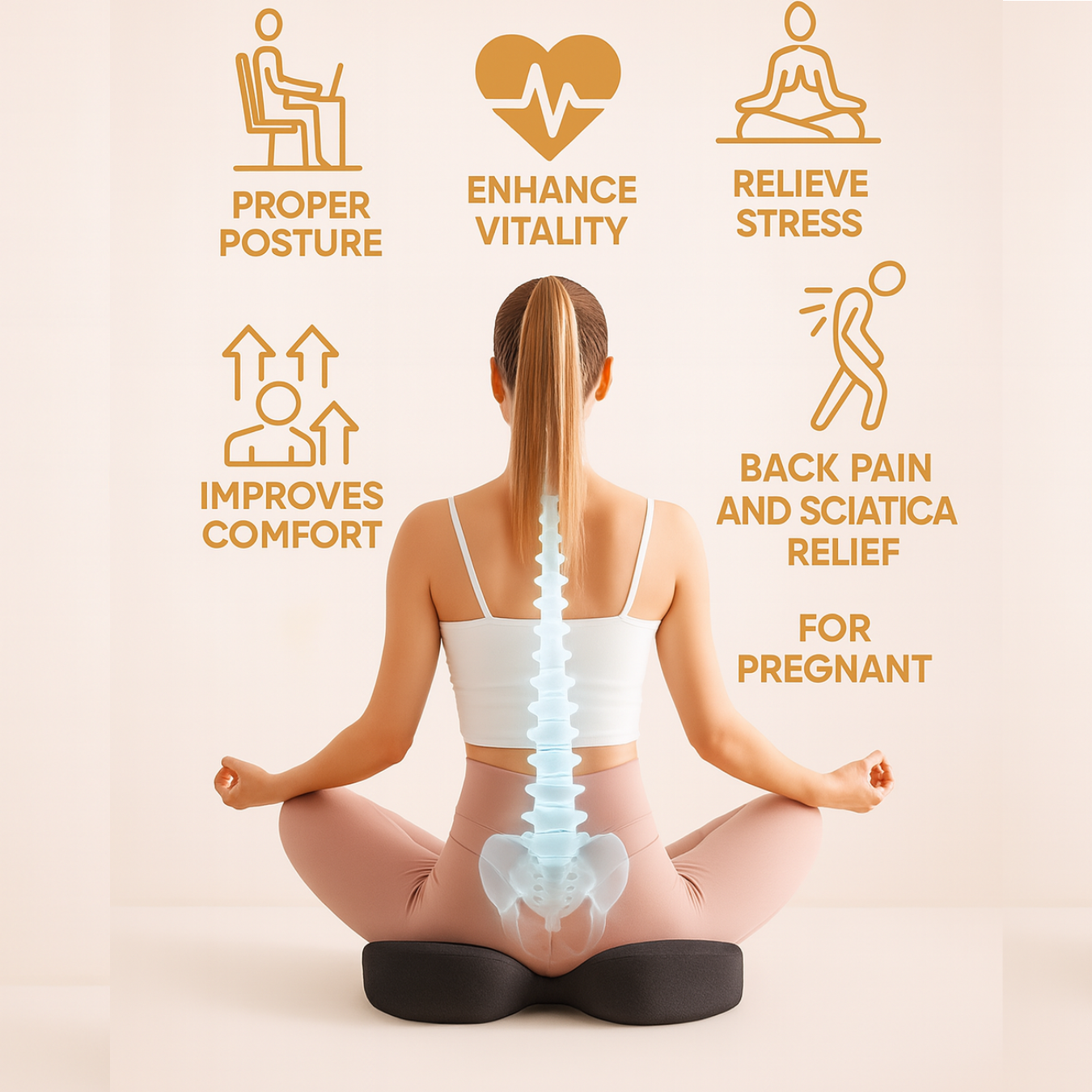 SpineEase™ Cushion - Sit Longer, Work Better